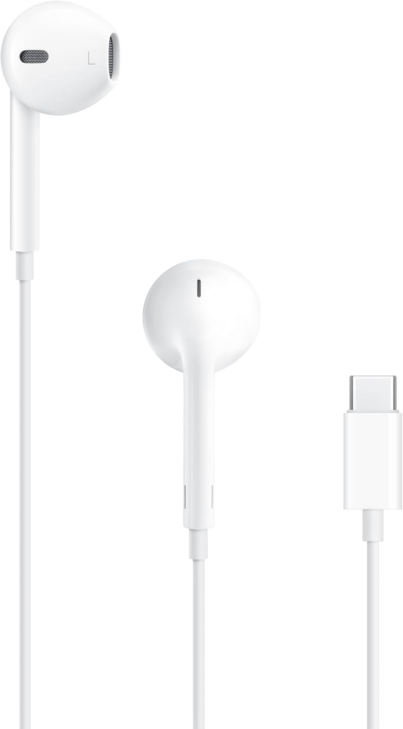 White Apple EarPods with USB-C connector