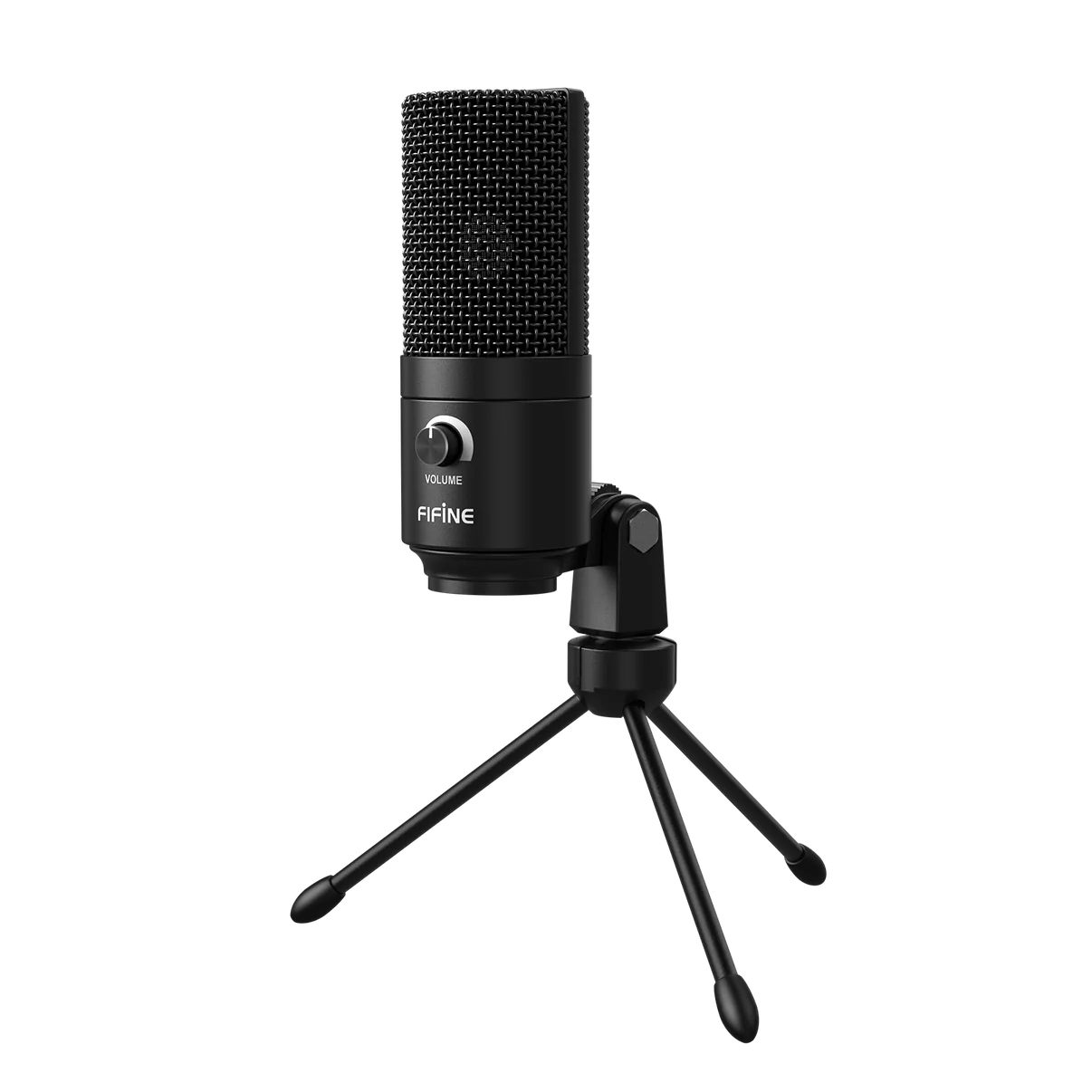 FIFINE K669B USB microphone with its included tripod
