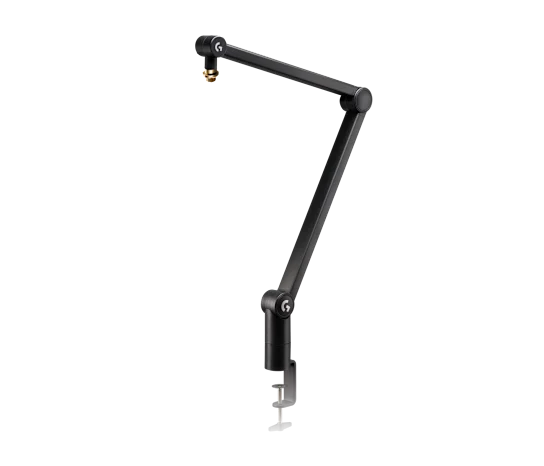 Black Logitech G Compass microphone boom arm