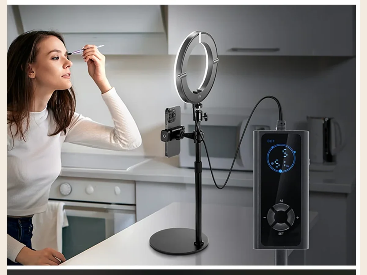 NEEWER RH8B desk ring light with phone holder and control unit